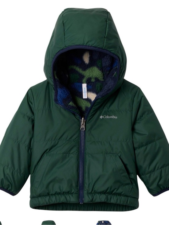Columbia Other - Columbia Toddlers Double Trouble III Dark Green Hooded Puffer with Navy Trim Jac